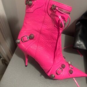 Pink Balenciaga boots